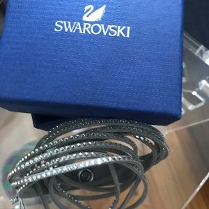 Swarovski leather wrap bracelet